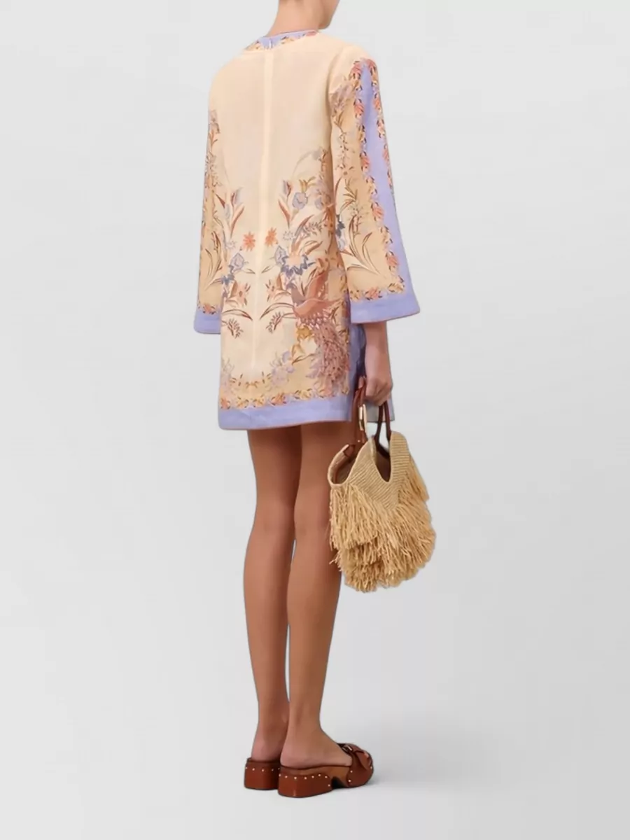 Zimmermann Linen Floral Mini Tunic Dress