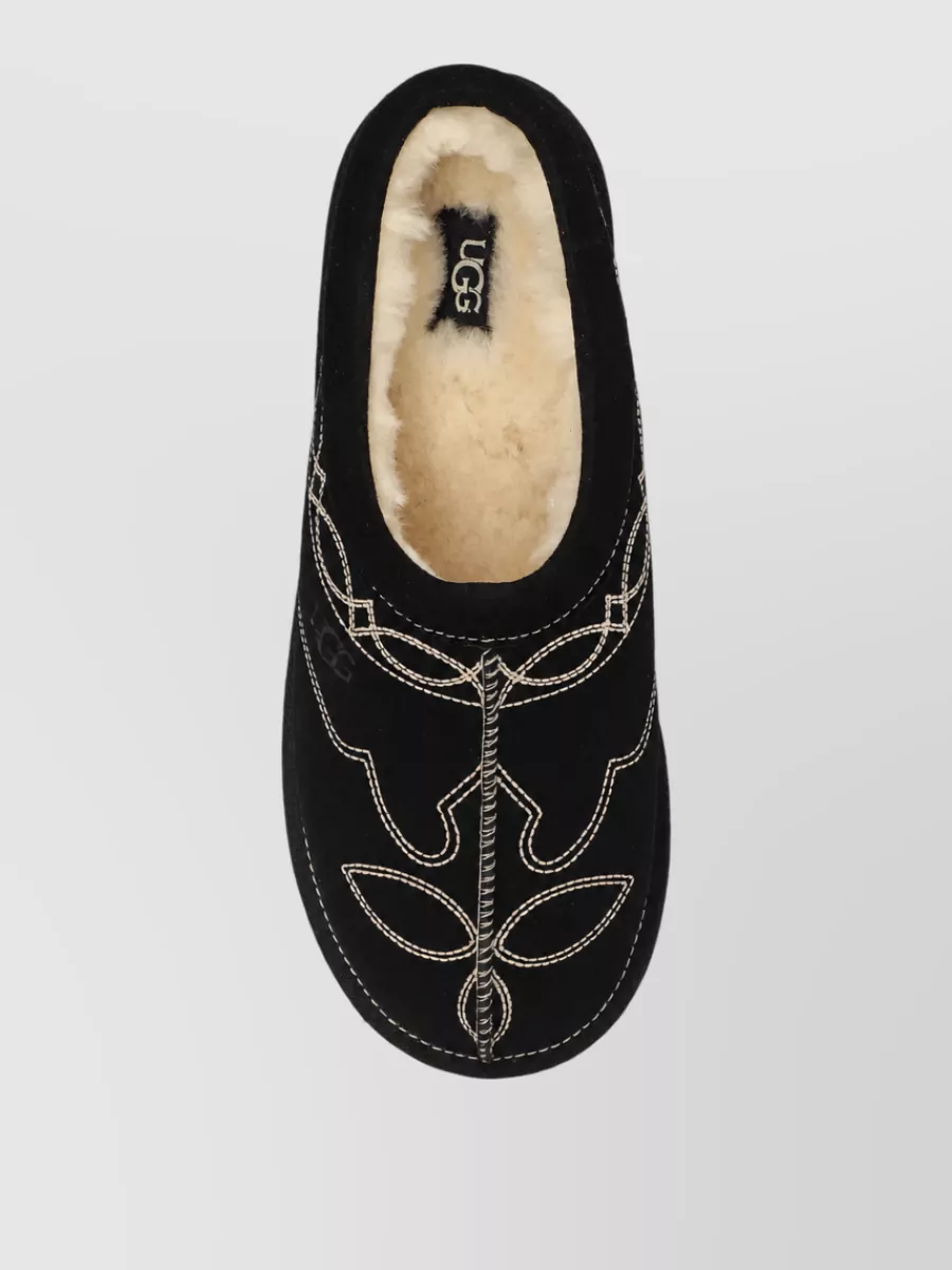 Ugg Embroidered Suede Slippers