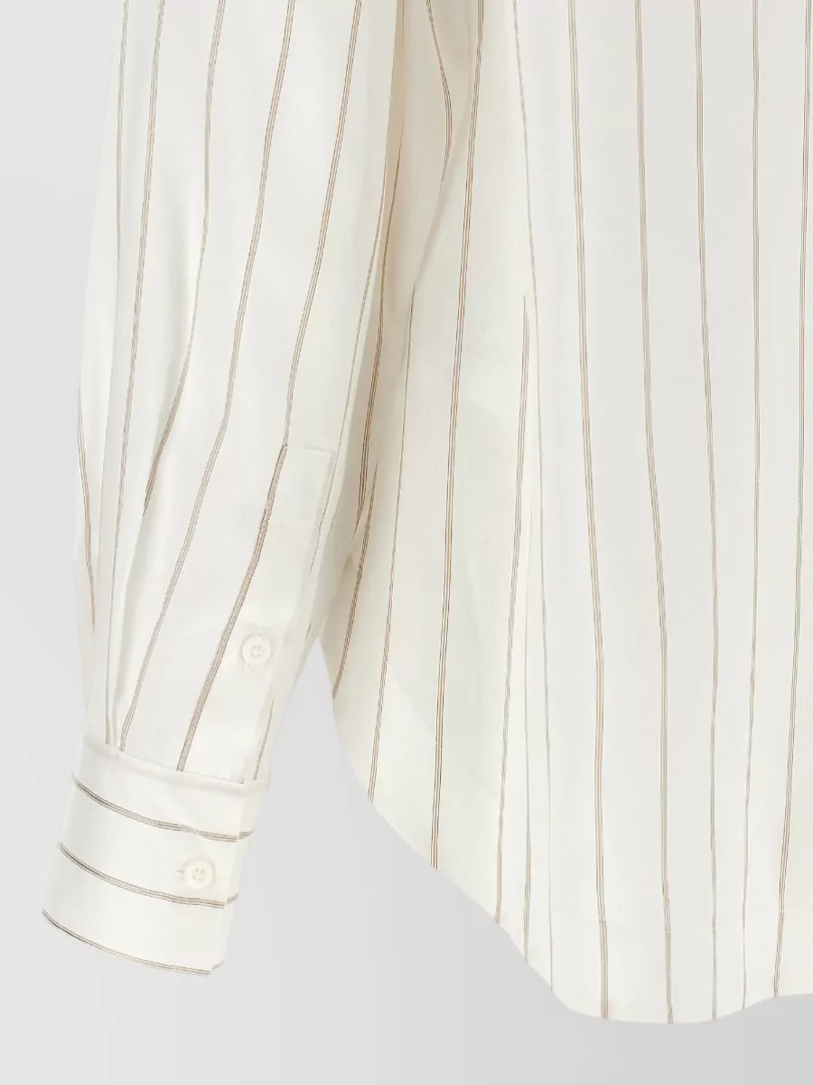 Peserico Silk-Blend Striped Shirt