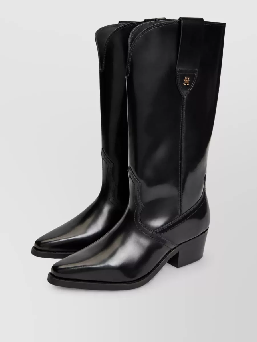 Tommy Hilfiger leather mid-calf western boots