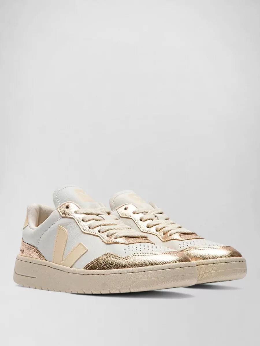 Veja leather appliquéd low-top sneakers