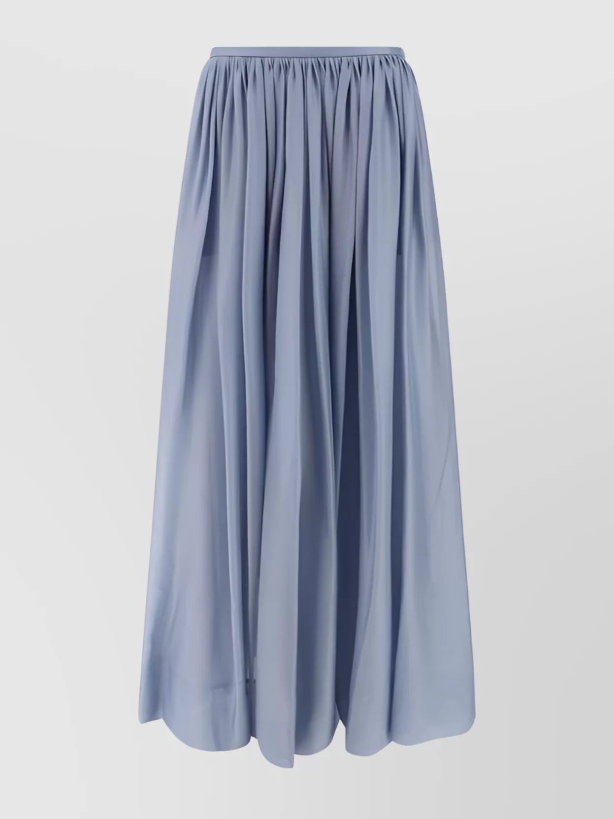 Giorgio Armani Flowing Silk Skirt Wide Full In Blue