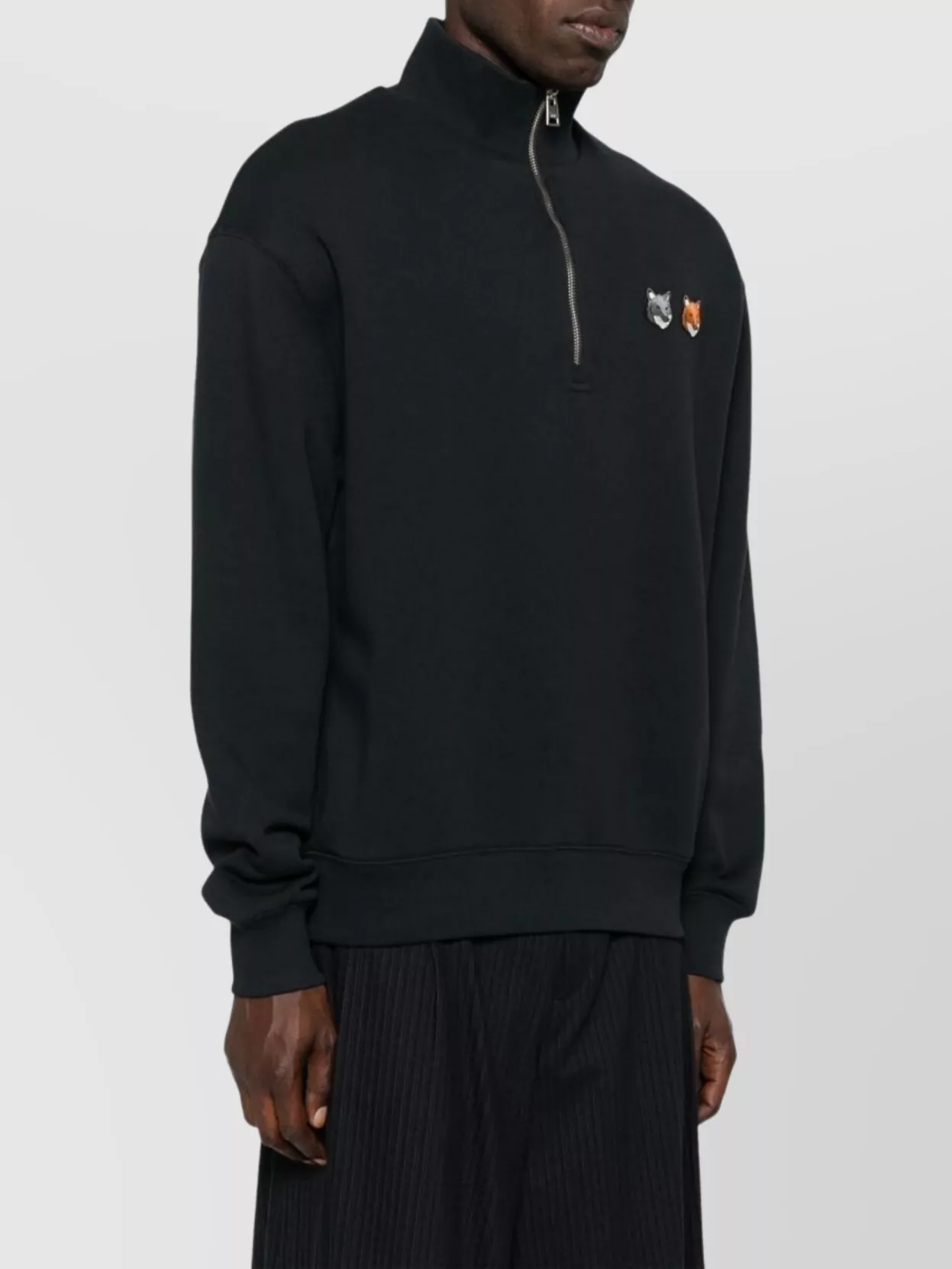 Maison Kitsuné Bold Fox Head Embroidered Cotton Sweatshirt