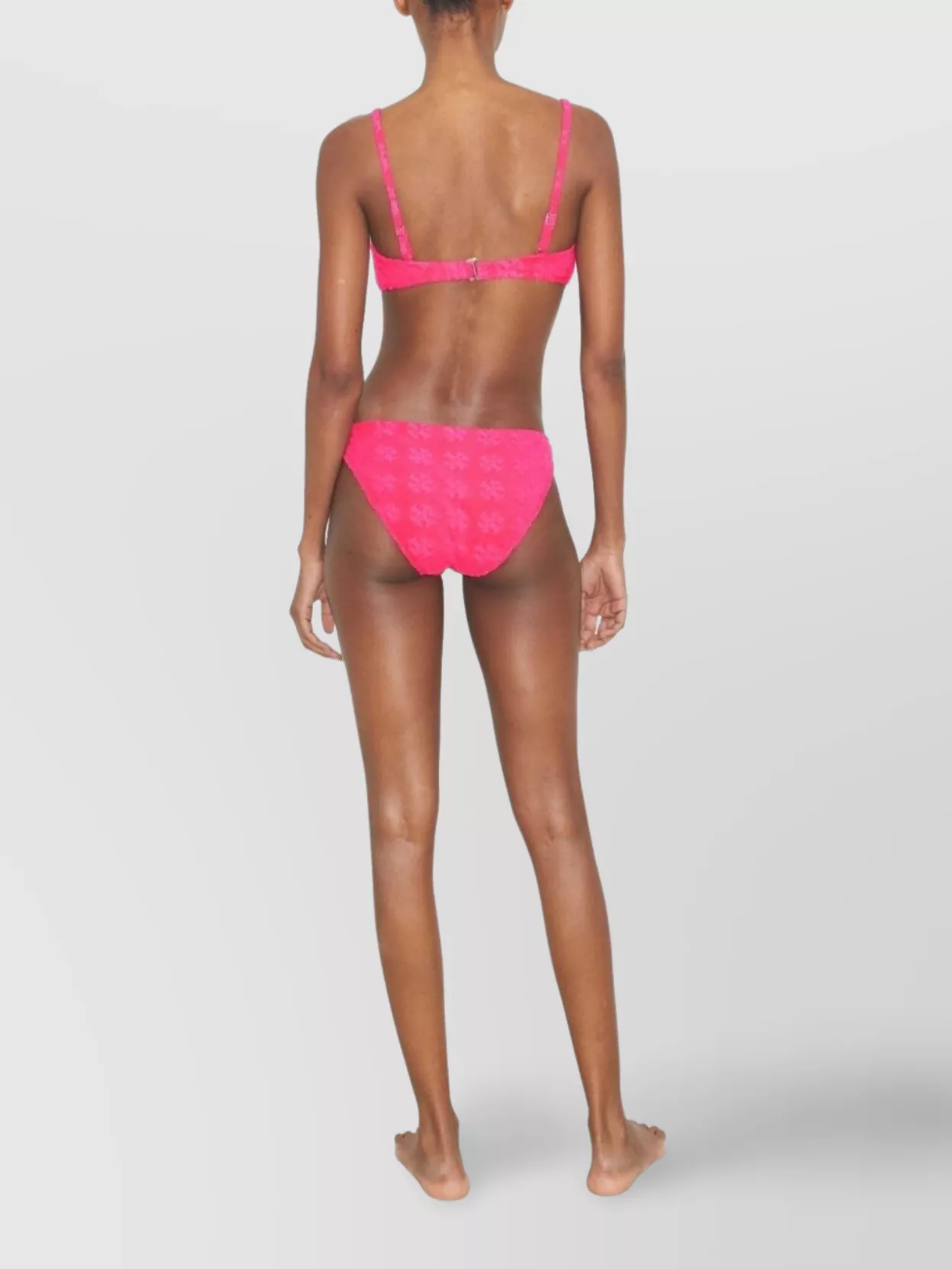 Tory Burch Adjustable V-neckline Textured Fabric Two-piece Set In Pink