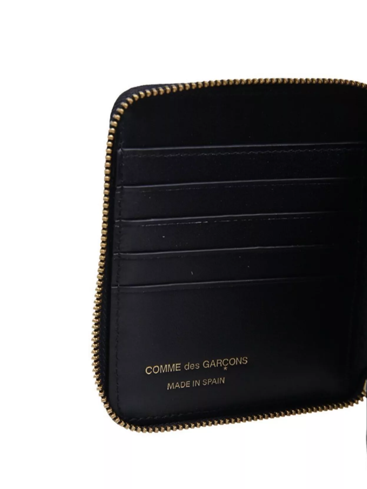 Comme Des Garçons Small Zip Around Wallet With Embossed Logotype In Black
