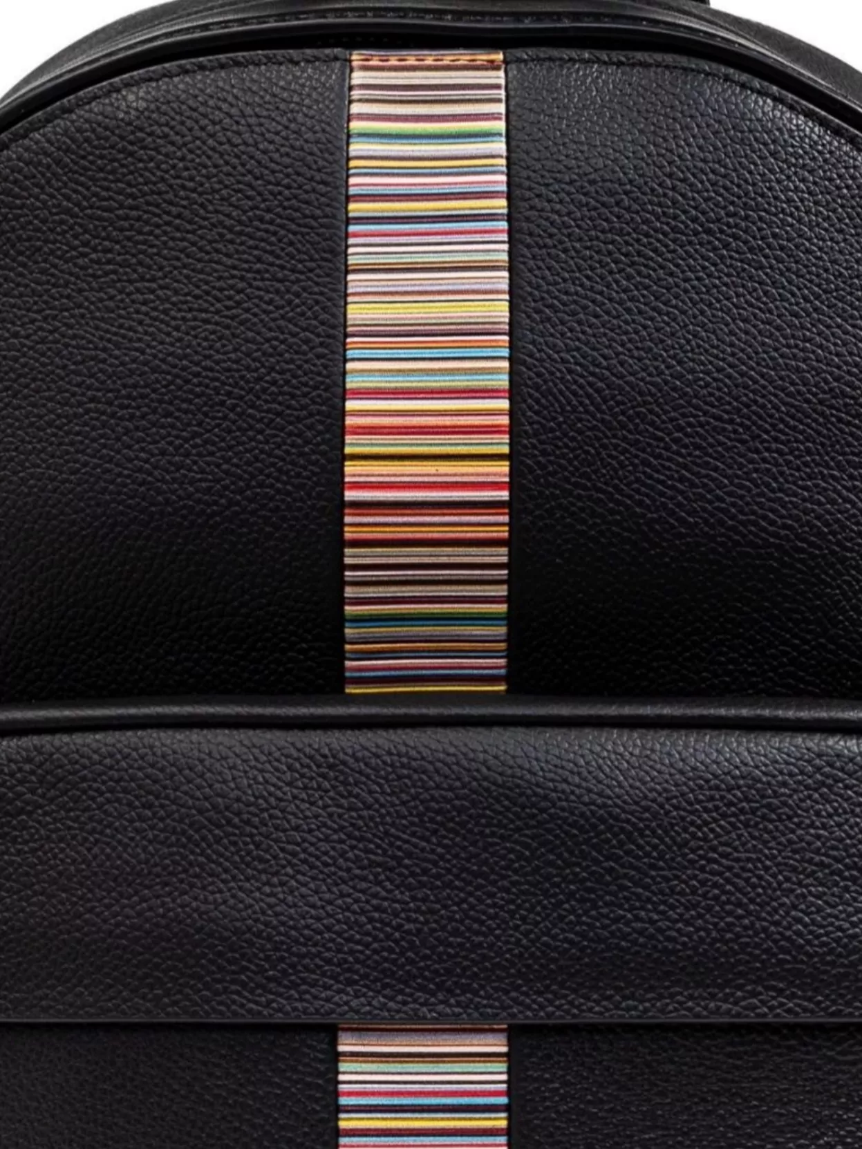 Paul Smith Signature Stripe Leather Backpack In Black