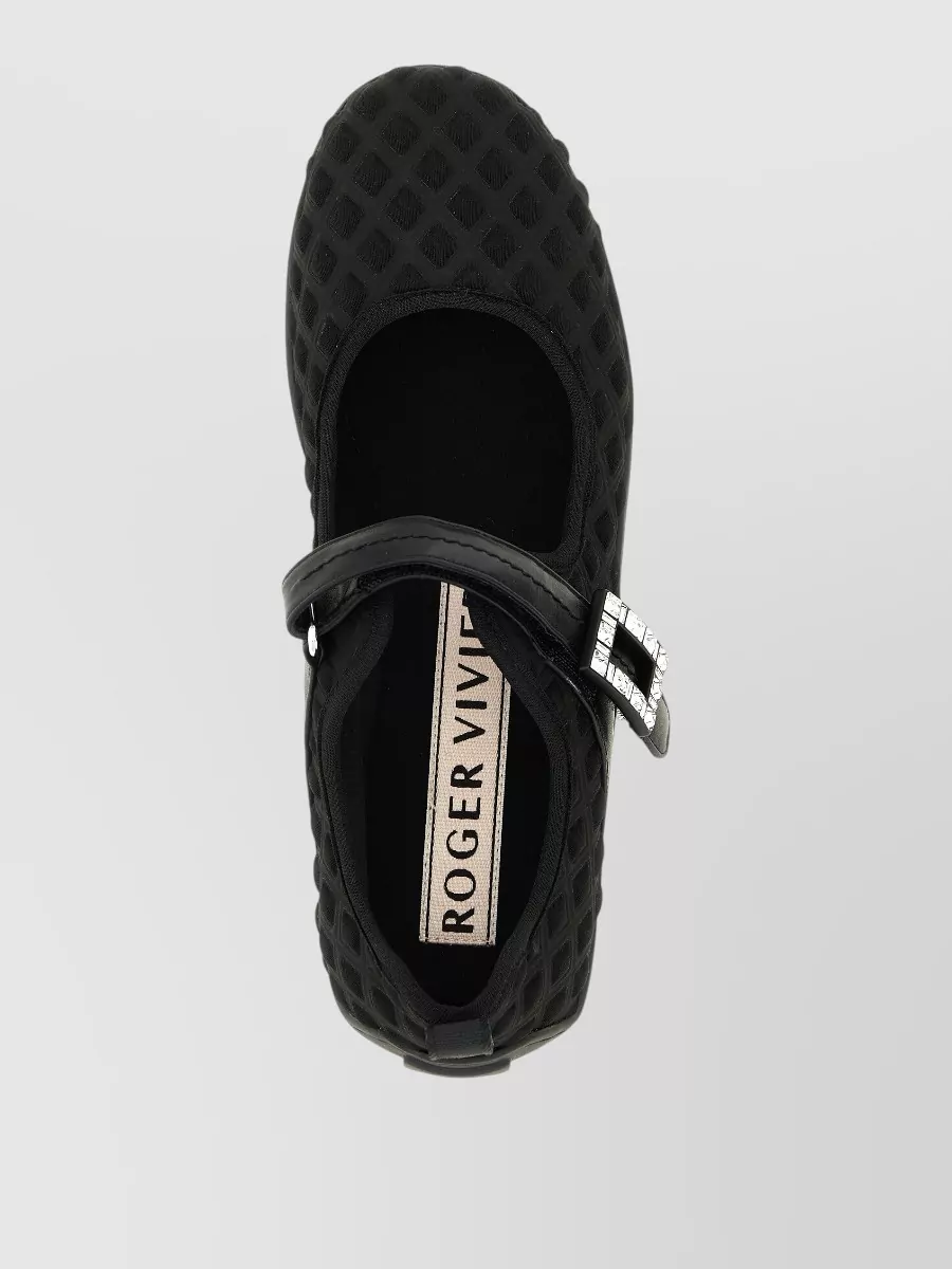Roger Vivier Scuba-Effect Crystal-Embellished Ballerina Shoes