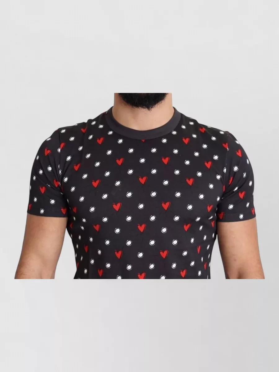 Dolce&Gabbana Hearts Print Cotton T-Shirt
