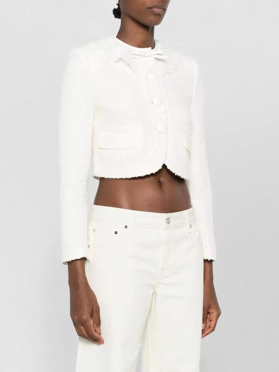 Self-Portrait Bouclé Lace-Trim Suit Jacket