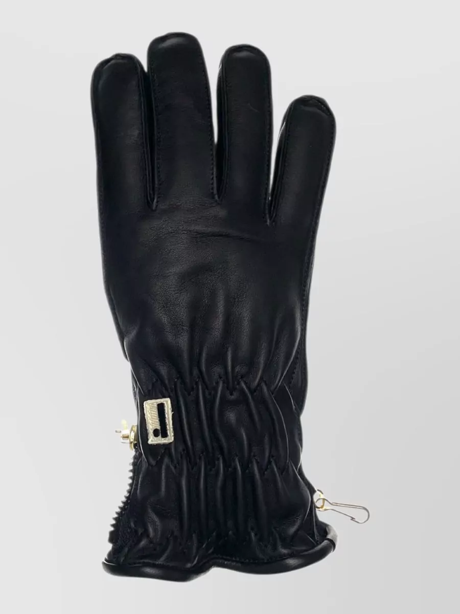 Restelli Nappa Lambskin Gloves Elasticated Wrist Buckle