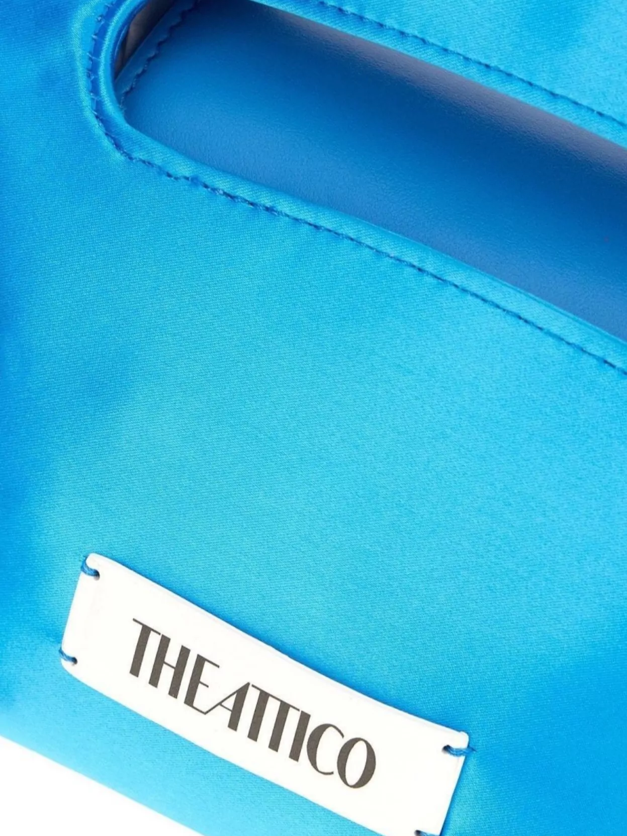 The Attico Satin Handbag With Built-In Handles And Detachable Strap