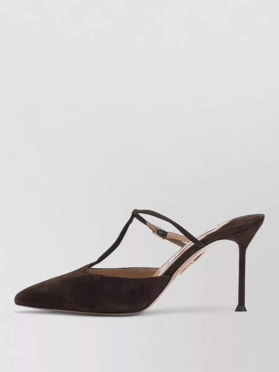 Aquazzura Leather Sorbonne 85 Mm Mules