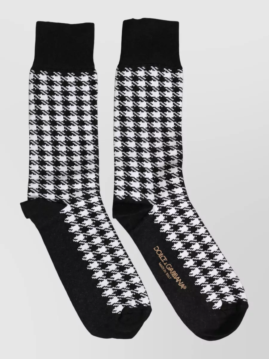 Dolce&Gabbana houndstooth mid-calf socks