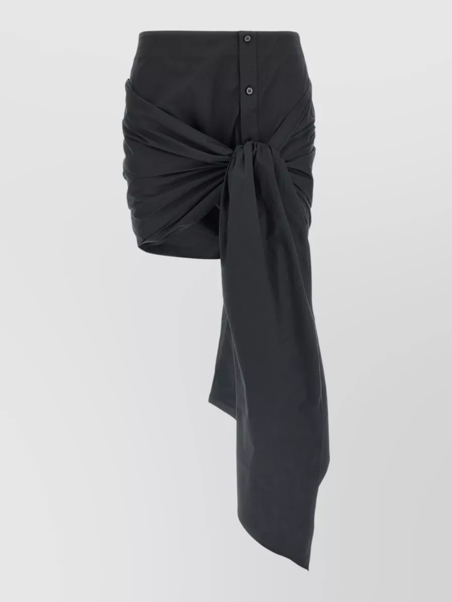 The Attico cotton draped mini skirt
