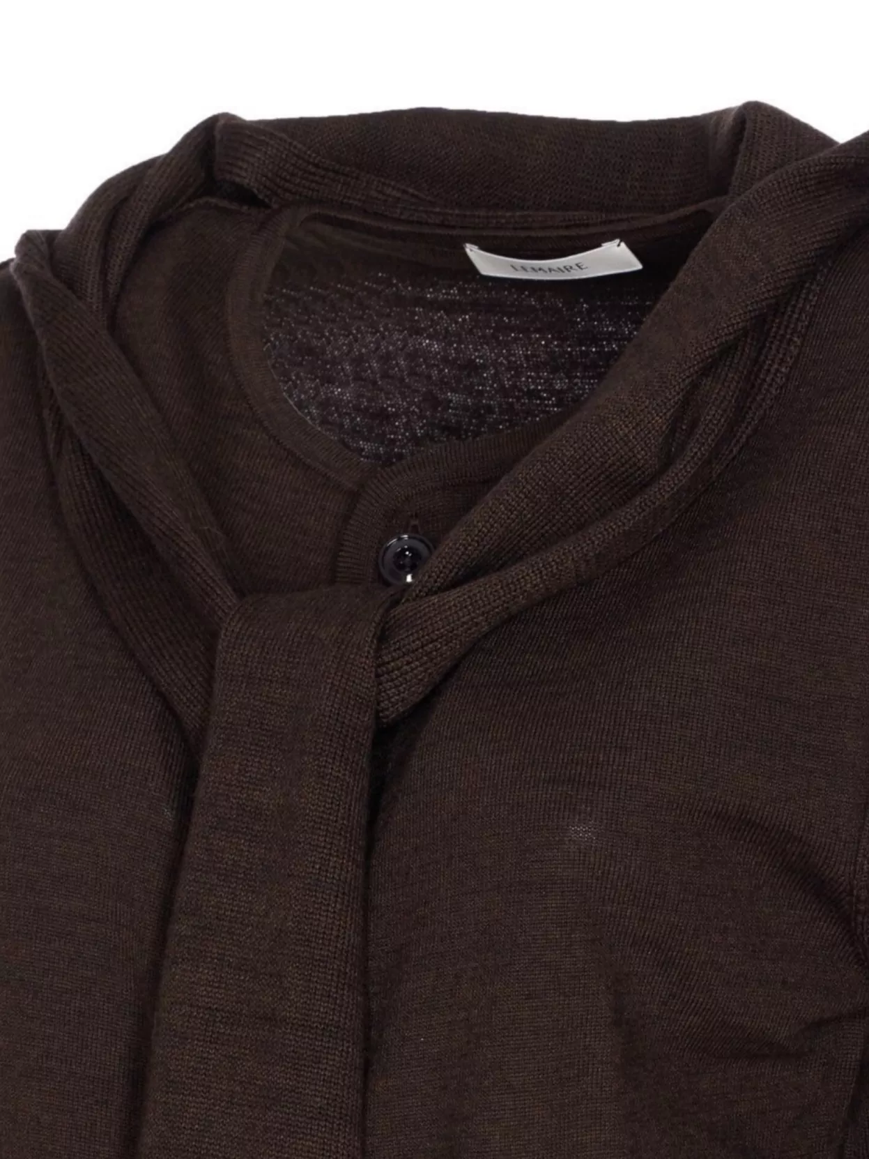 Lemaire Knitwear With Attached Scarf And Button Detail