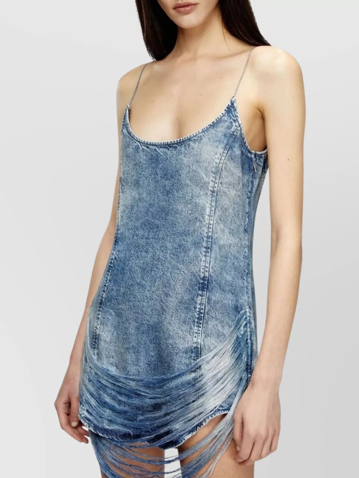 Diesel Distressed Denim Short Dress