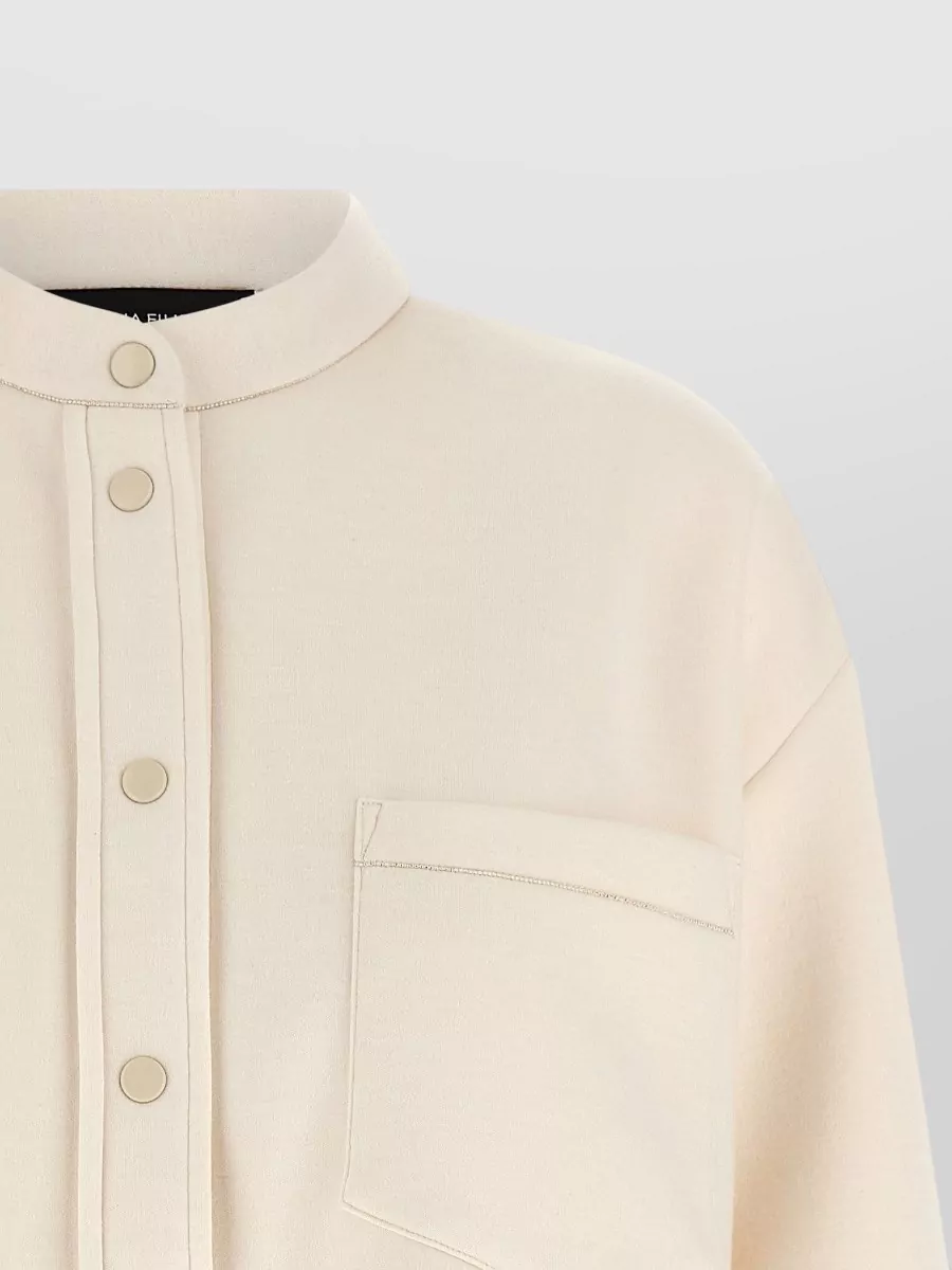 Fabiana Filippi Cashmere Scuba Long Sleeve Shirt Top