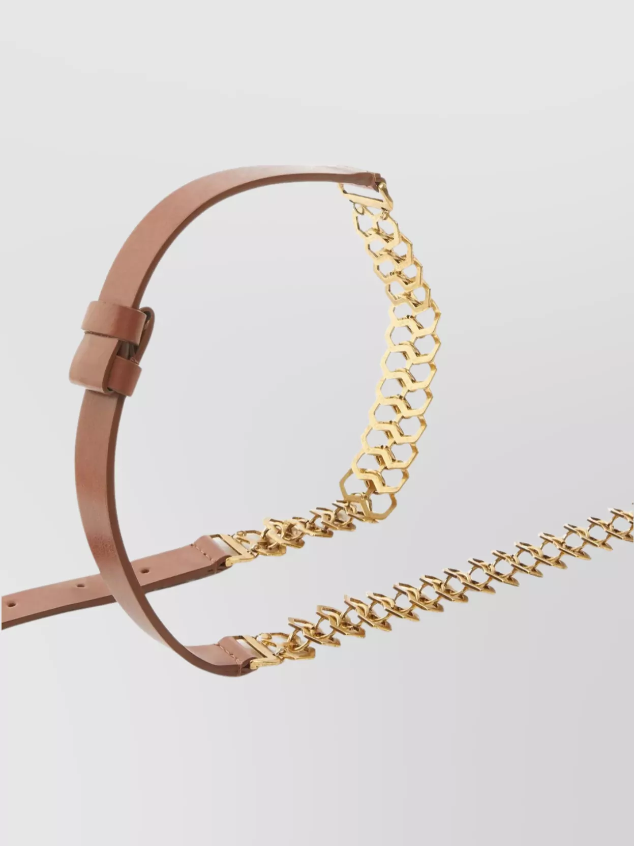 Pinko Chain Insert Belt Belts Brown In Multi