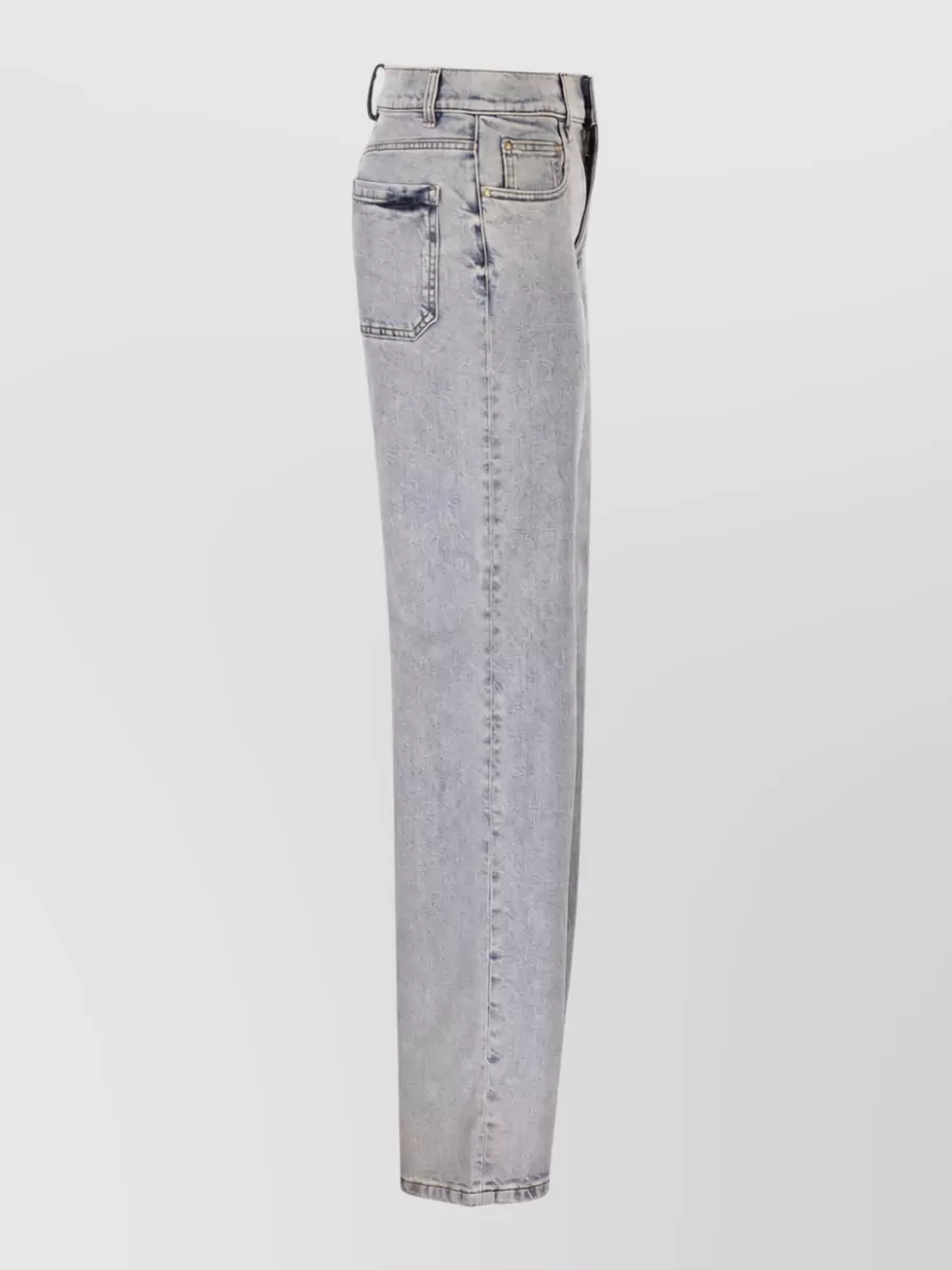 Fabiana Filippi Diamond-Embellished Denim Straight-Leg Trousers