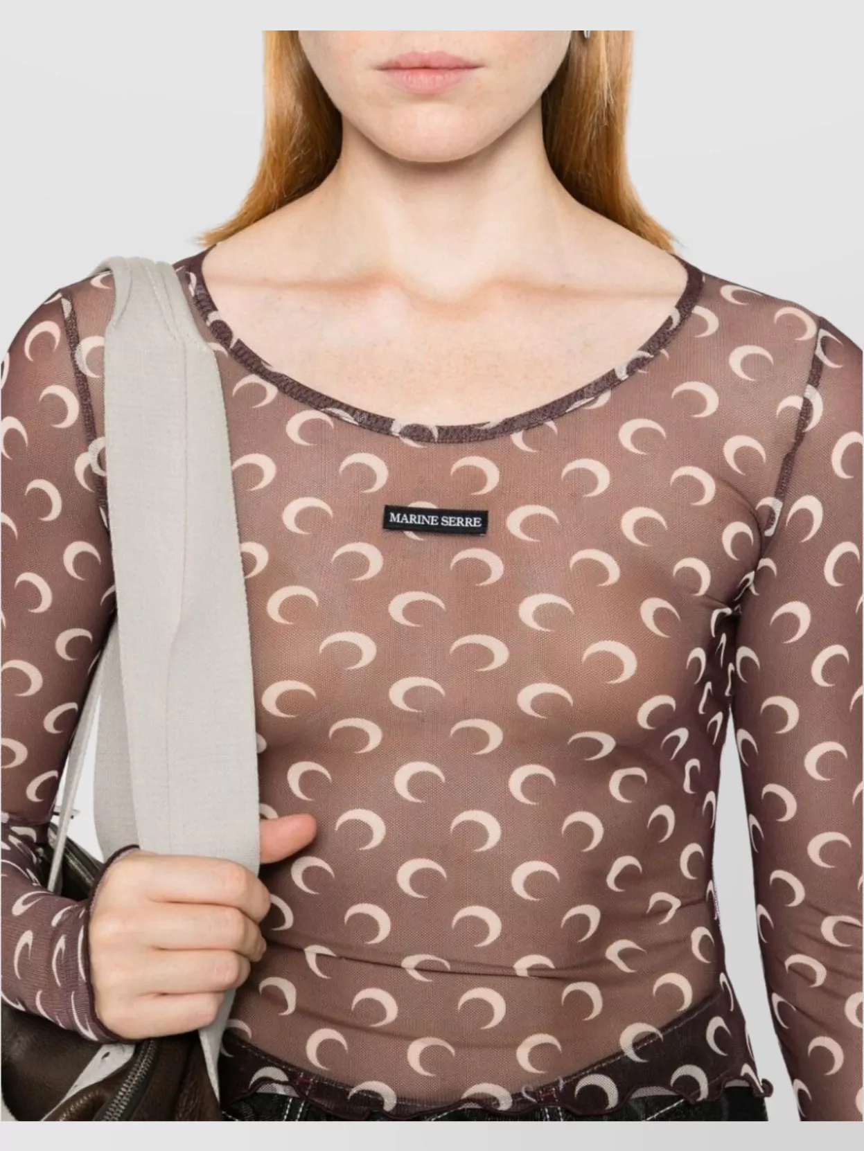 Marine Serre Mesh Crescent Moon Top