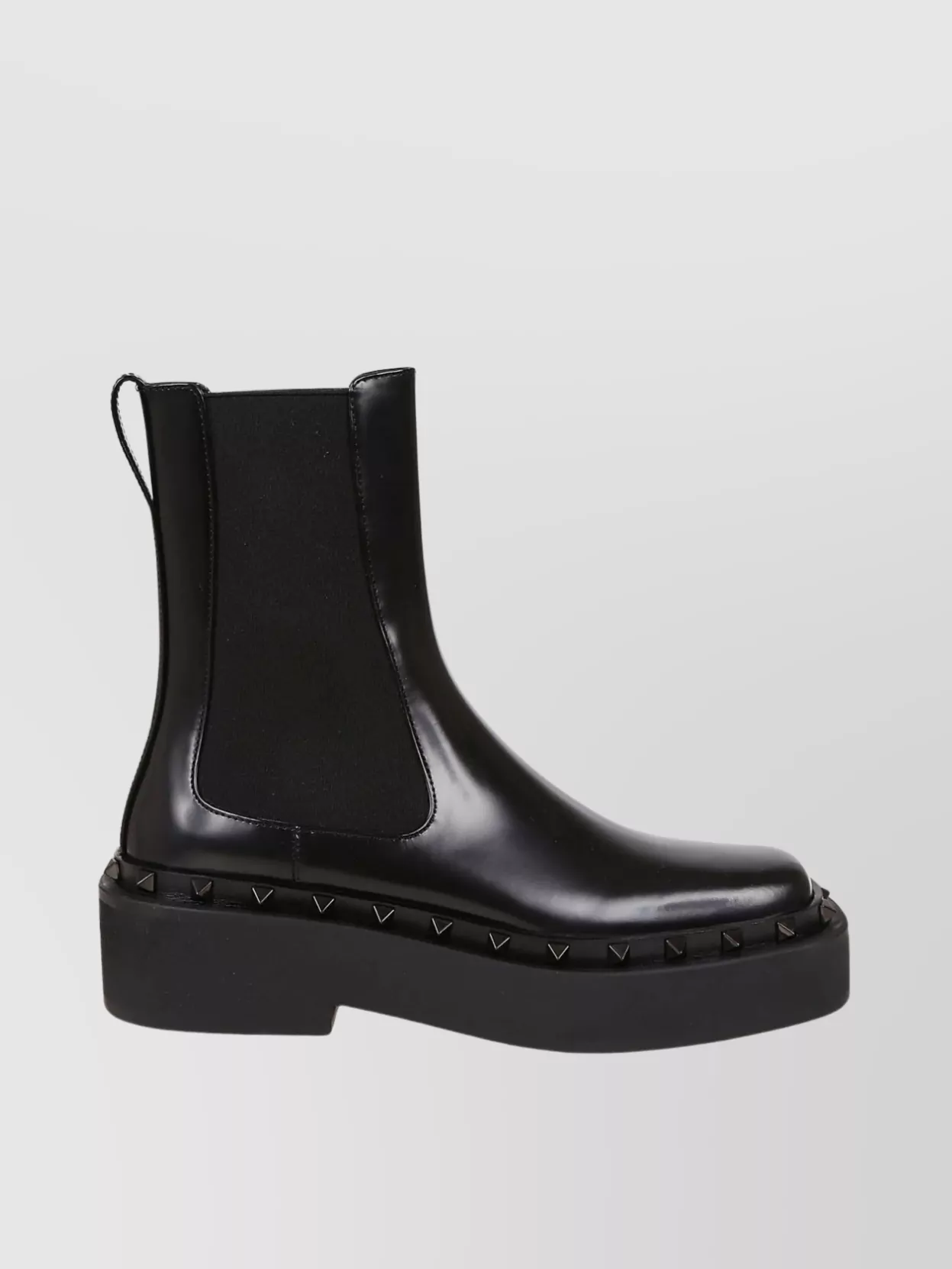 Shop Valentino Rockstud Beatle Studded Calfskin Chelsea Boot In Black