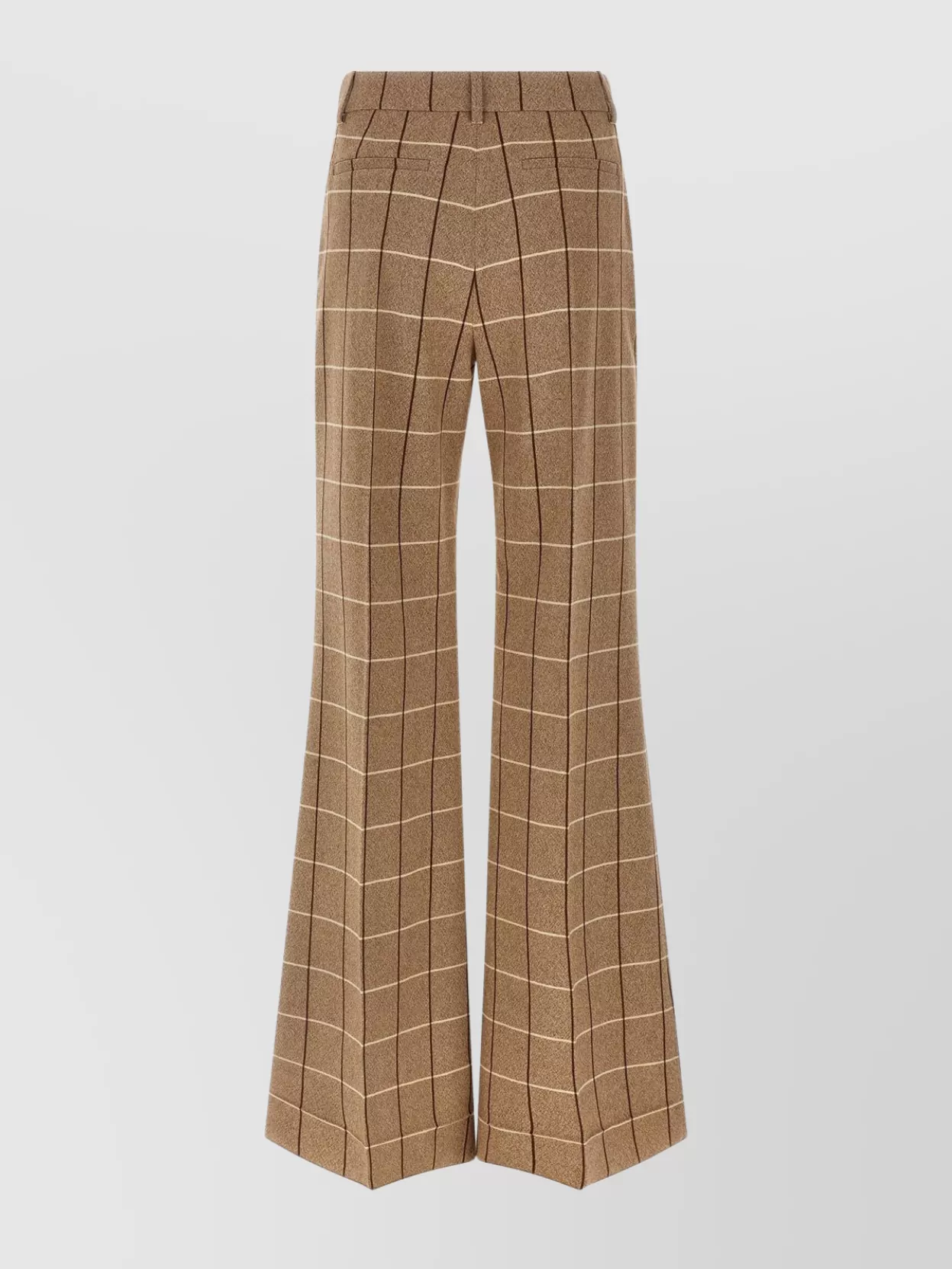 Valentino Garavani Garavani Wool Pants With Window Pattern In Brown