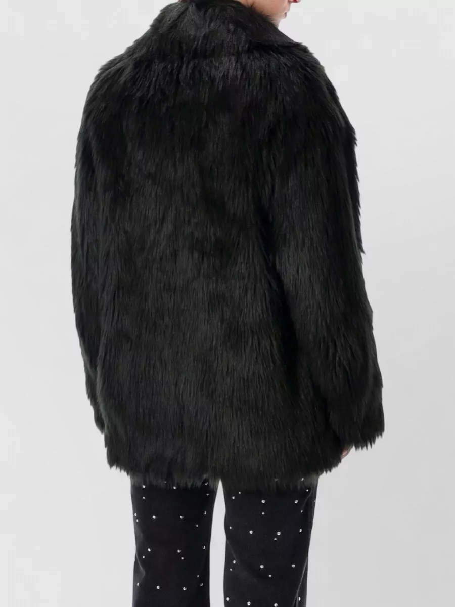 Stand Studio Faux Fur Mid Length Double Breasted Coat