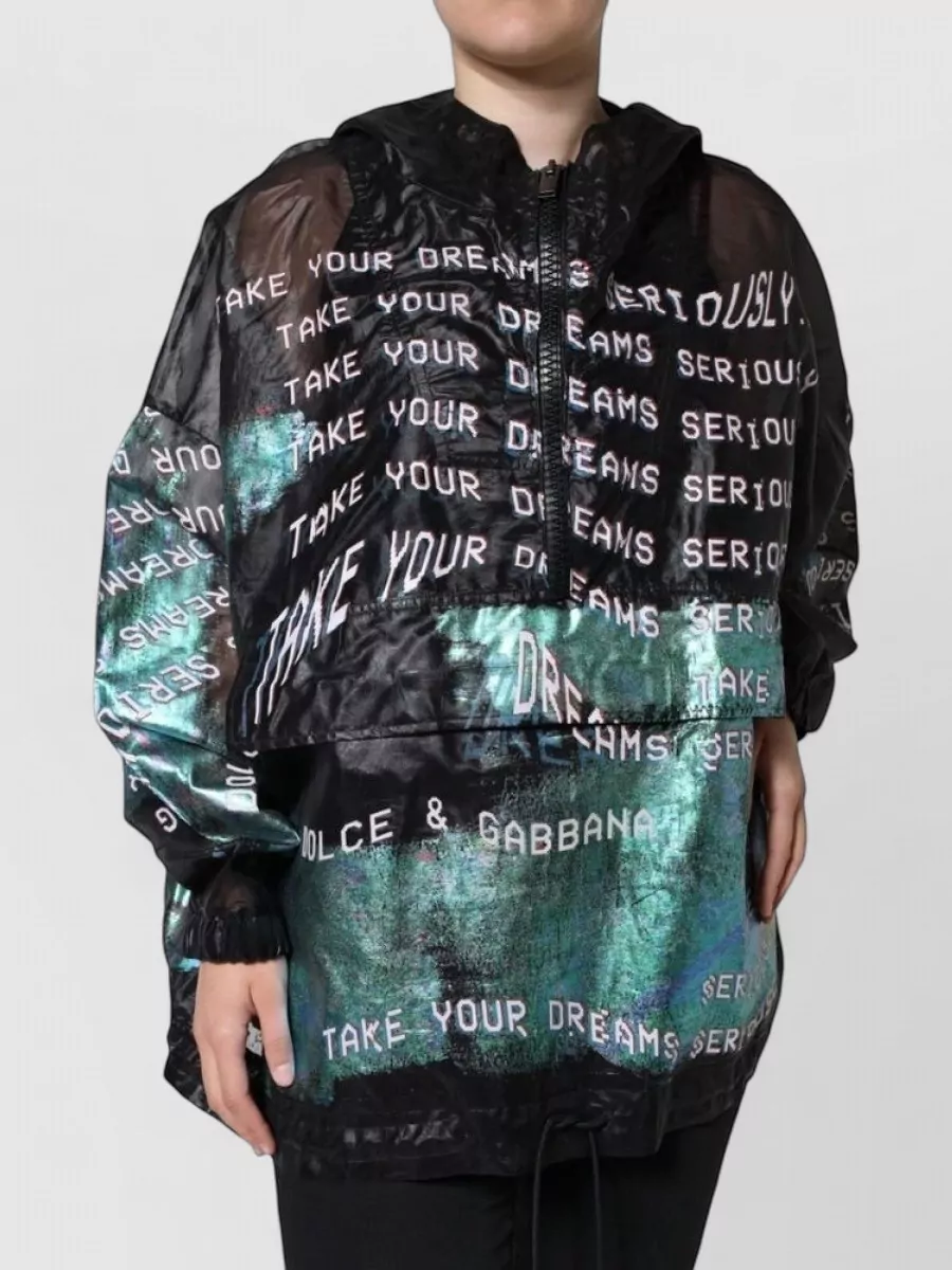 Dolce&Gabbana printed hooded oversized jacket