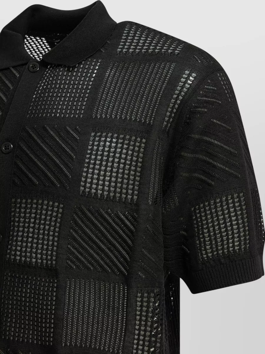 Beams Plus Textured Knit Polo Shirt