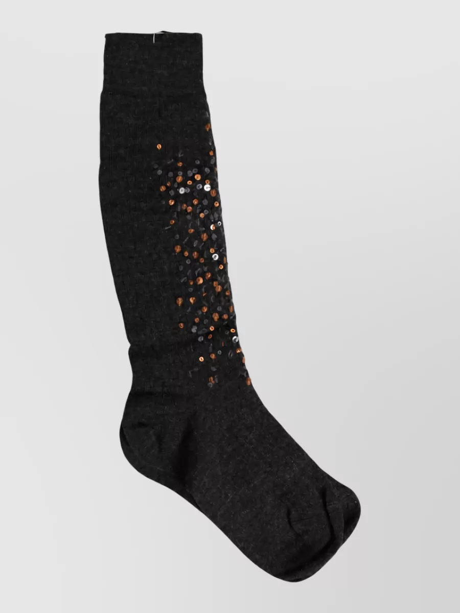 Dolce&Gabbana sequined wool knee-high socks