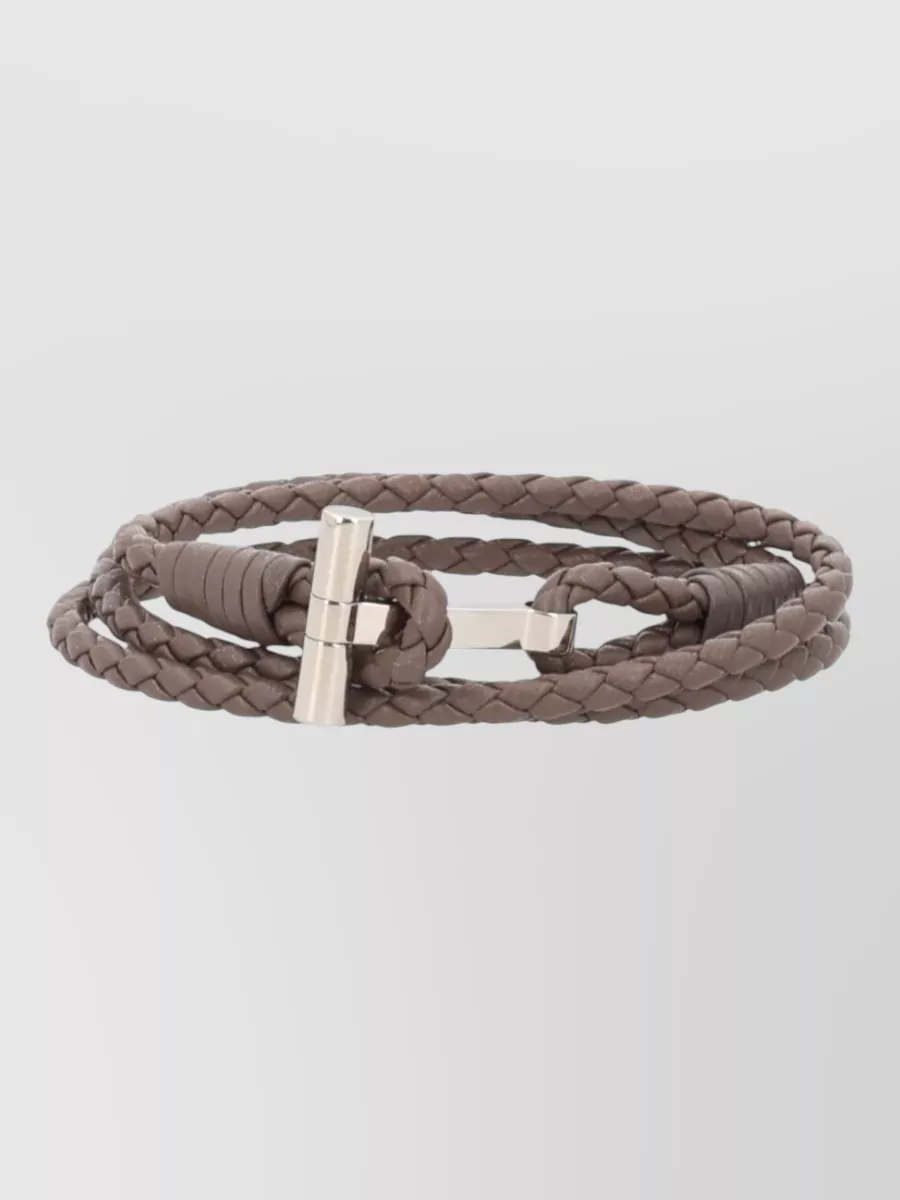Tom Ford braided leather wrap bracelet