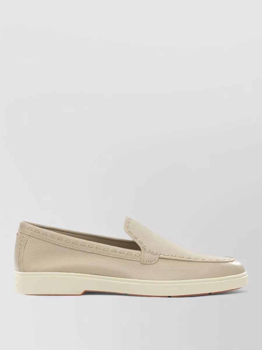 Santoni Loafers Slippers Round Toe Rubber Sole