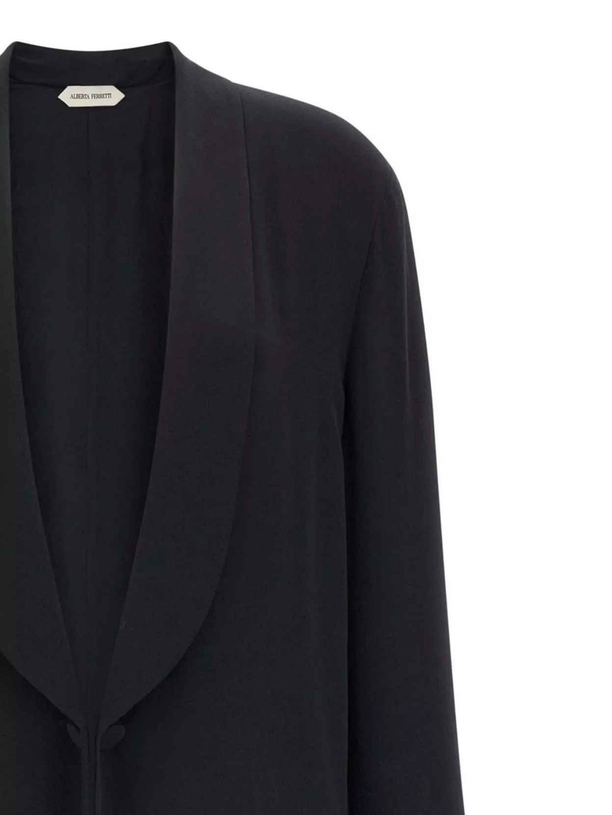 Alberta Ferretti Longline Shawl Collar Silk Coat
