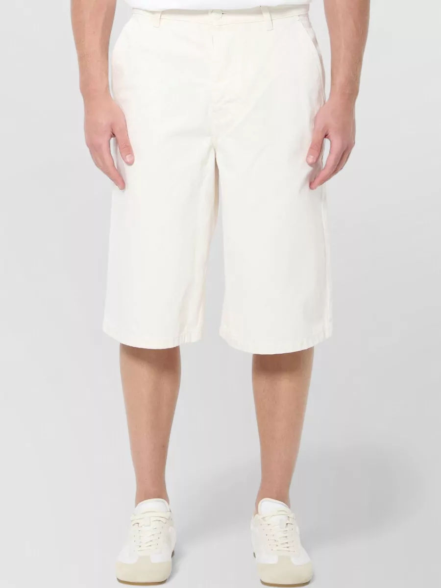 Ami Paris Cotton twill mid-rise wide-leg loose-fit bermuda shorts