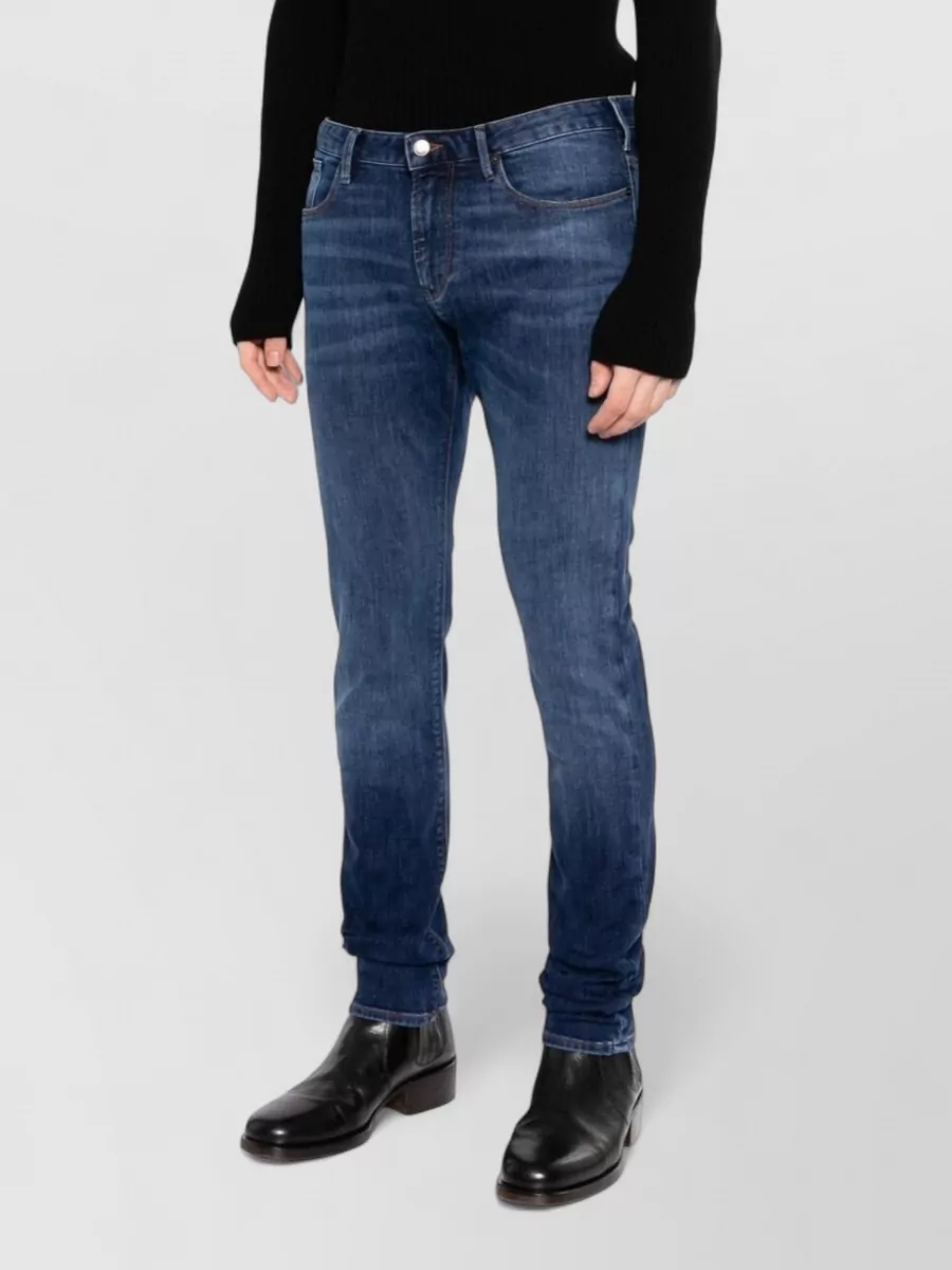 Emporio Armani Cotton Denim Trousers Belt Loops Pockets