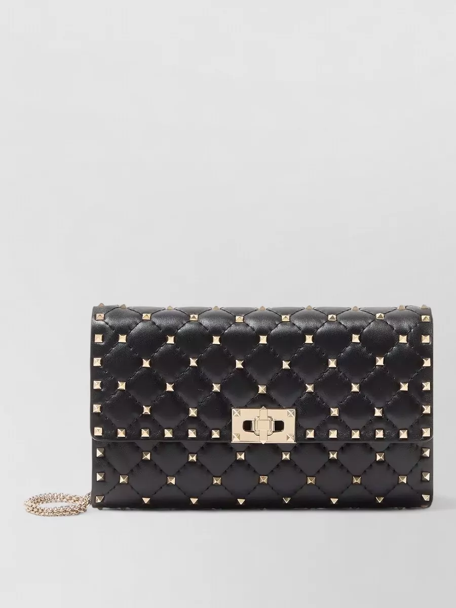 Valentino Garavani rockstud spike leather clutch bag
