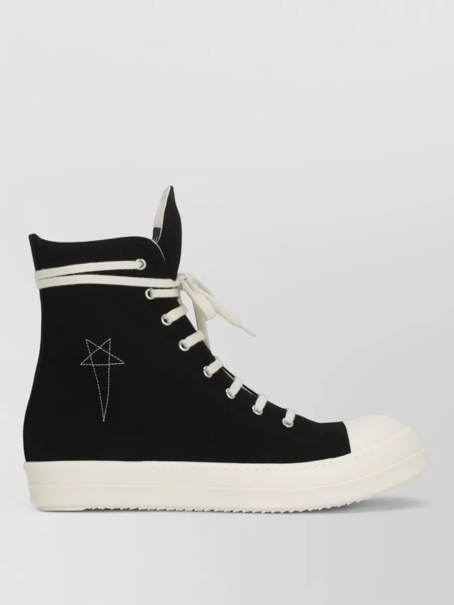 Rick Owens Drkshdw Canvas High-Top Sneakers