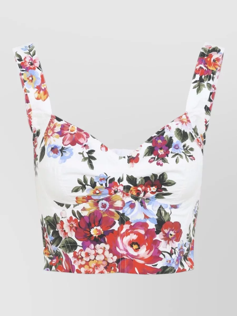 Dolce&Gabbana Cotton Bustier Crop Top