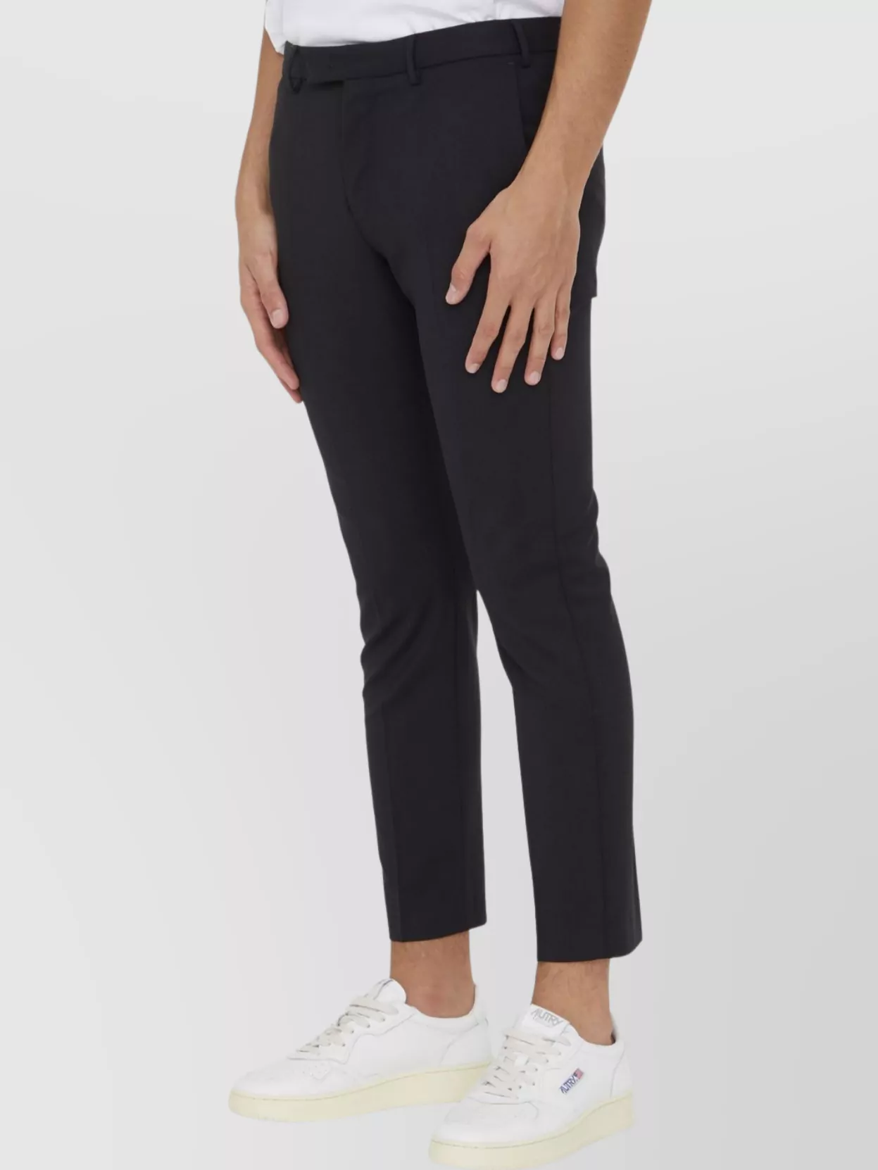 Pt Torino Belt-loops Zip-fly Trousers In Black