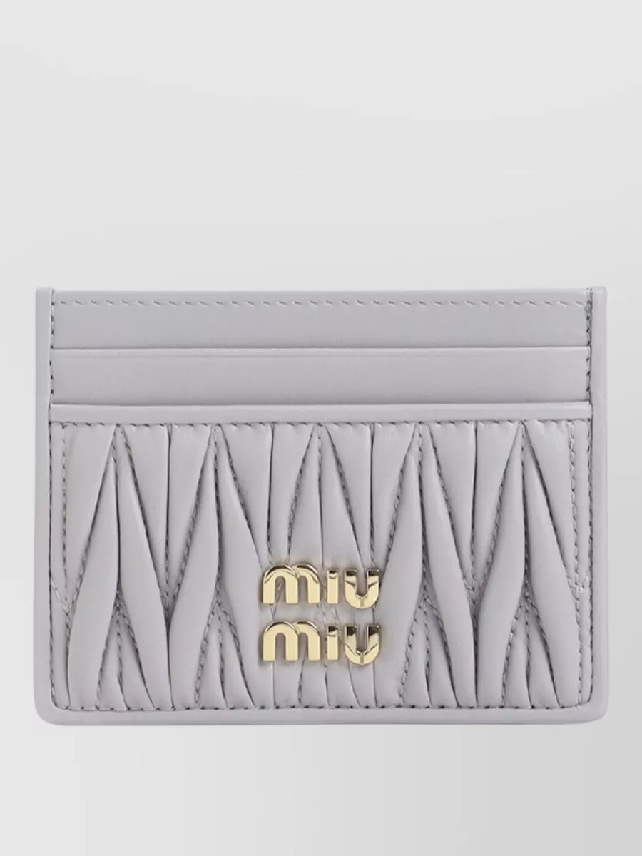 Miu Miu Lamb Leather Quilted Matelasse Cardholder