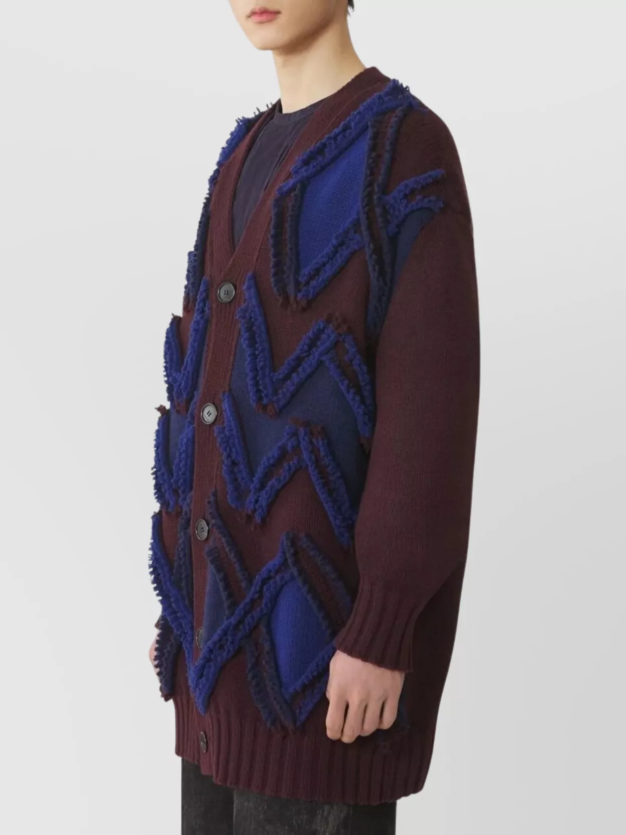 Lanvin Oversized Cardigan Zigzag Design