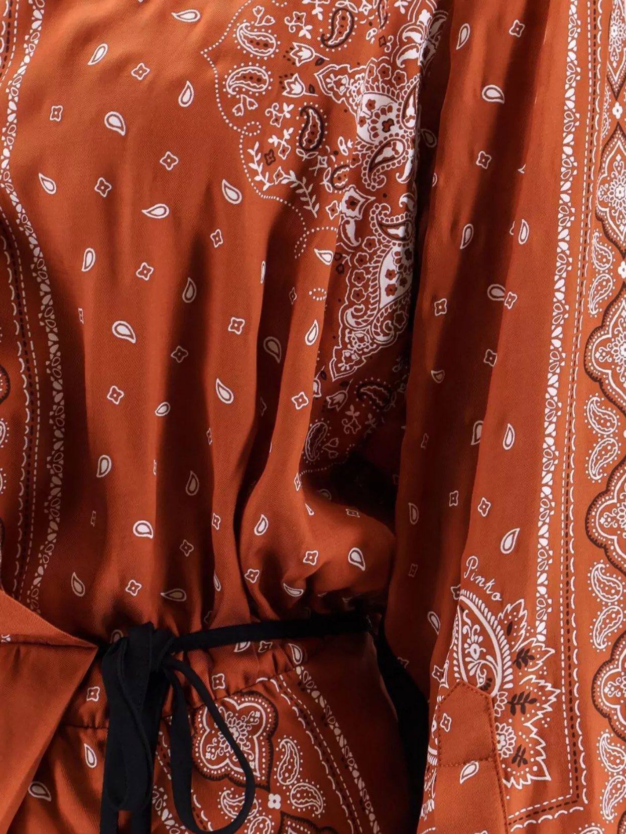 Pinko Mesopotamia Viscose Dress With Bandana Print And Georgette Profiles