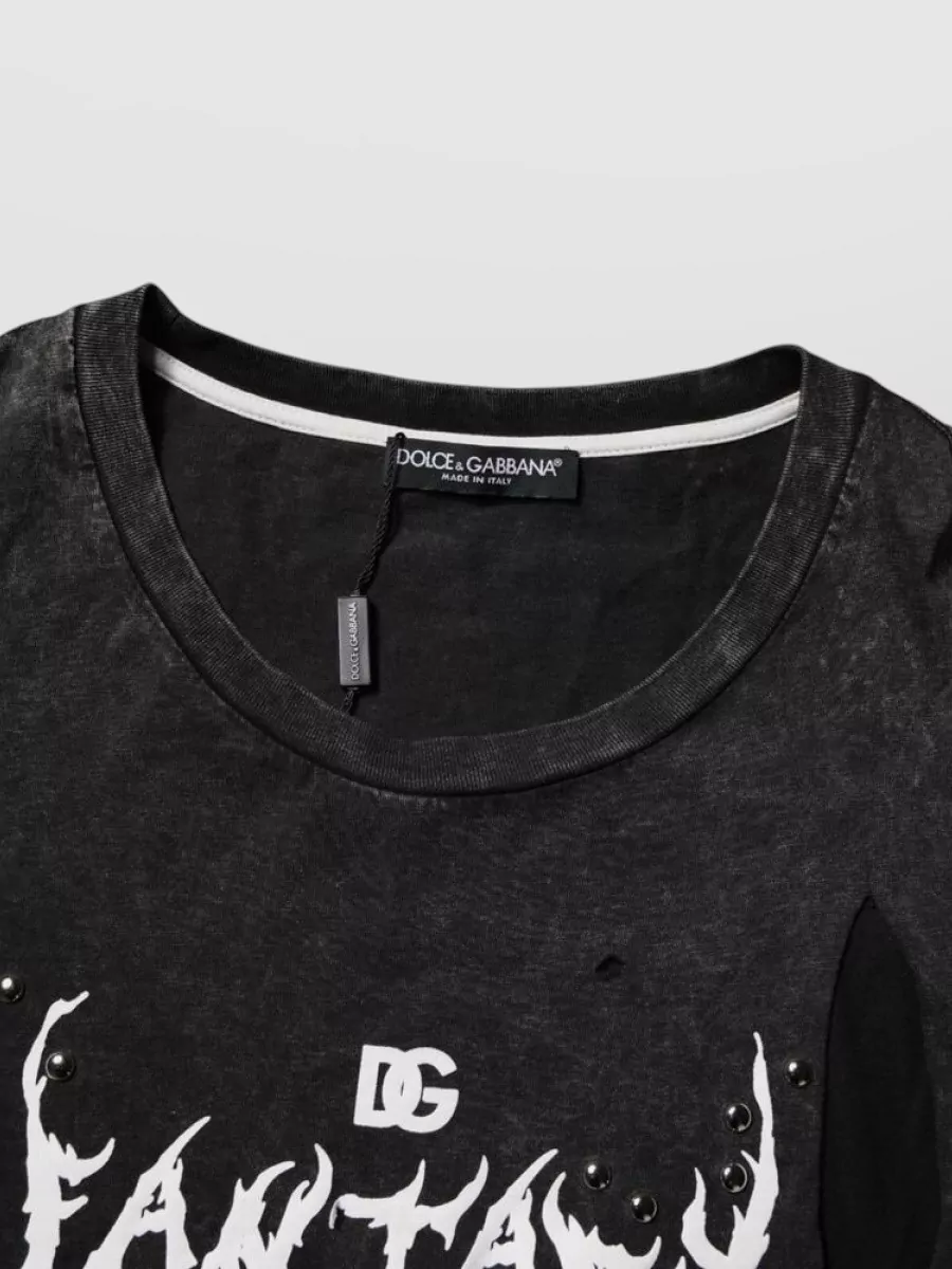 Dolce&Gabbana Cotton Graphic Print Crew Neck T-Shirt