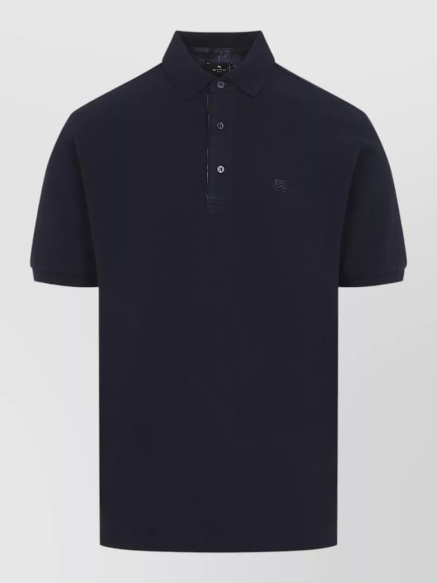 Etro cotton printed detail polo shirt