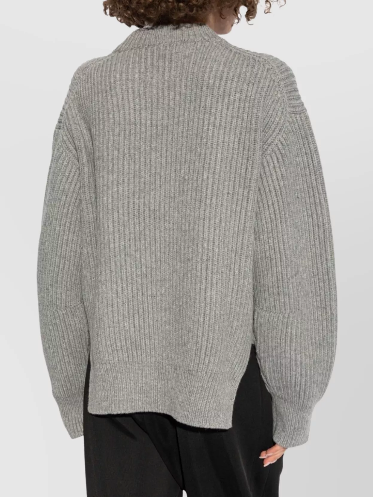 Jil Sander Ribbed Mock Neck Knitwear With Relaxed Fit In Grey