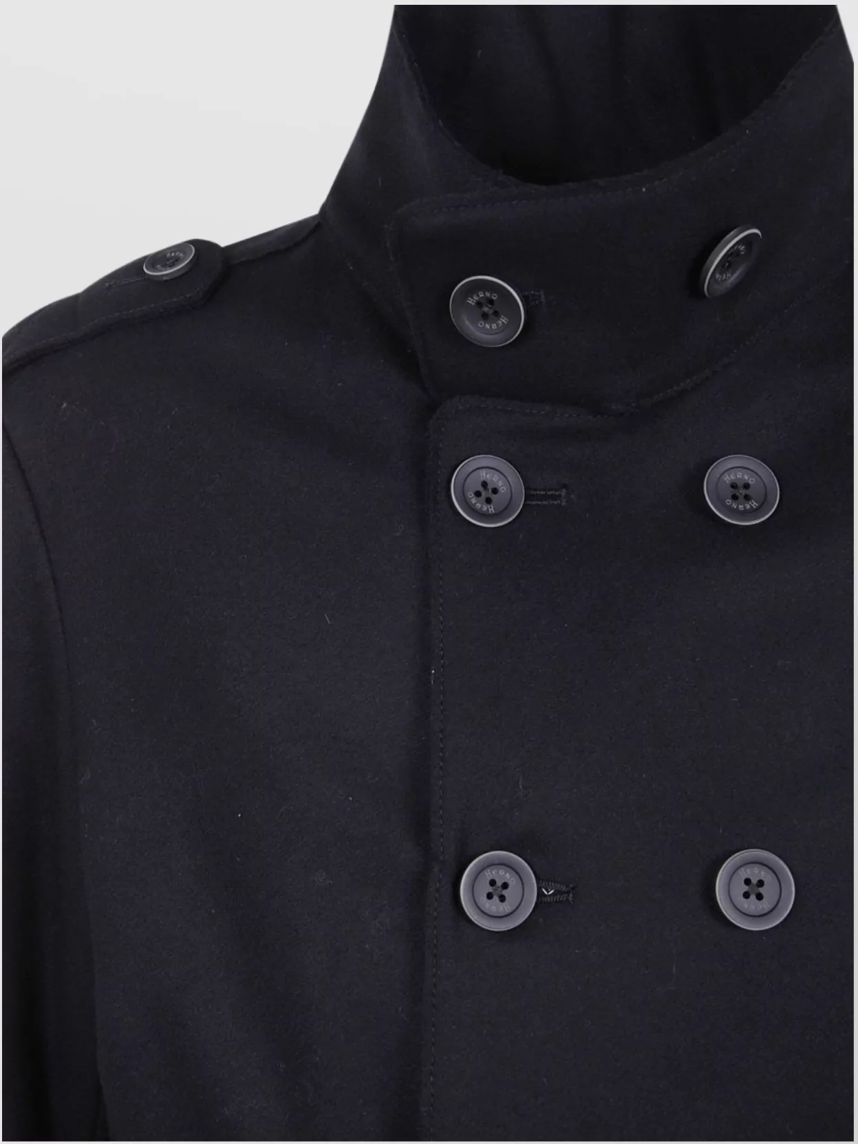 Herno Military Inspired Short Peacoat