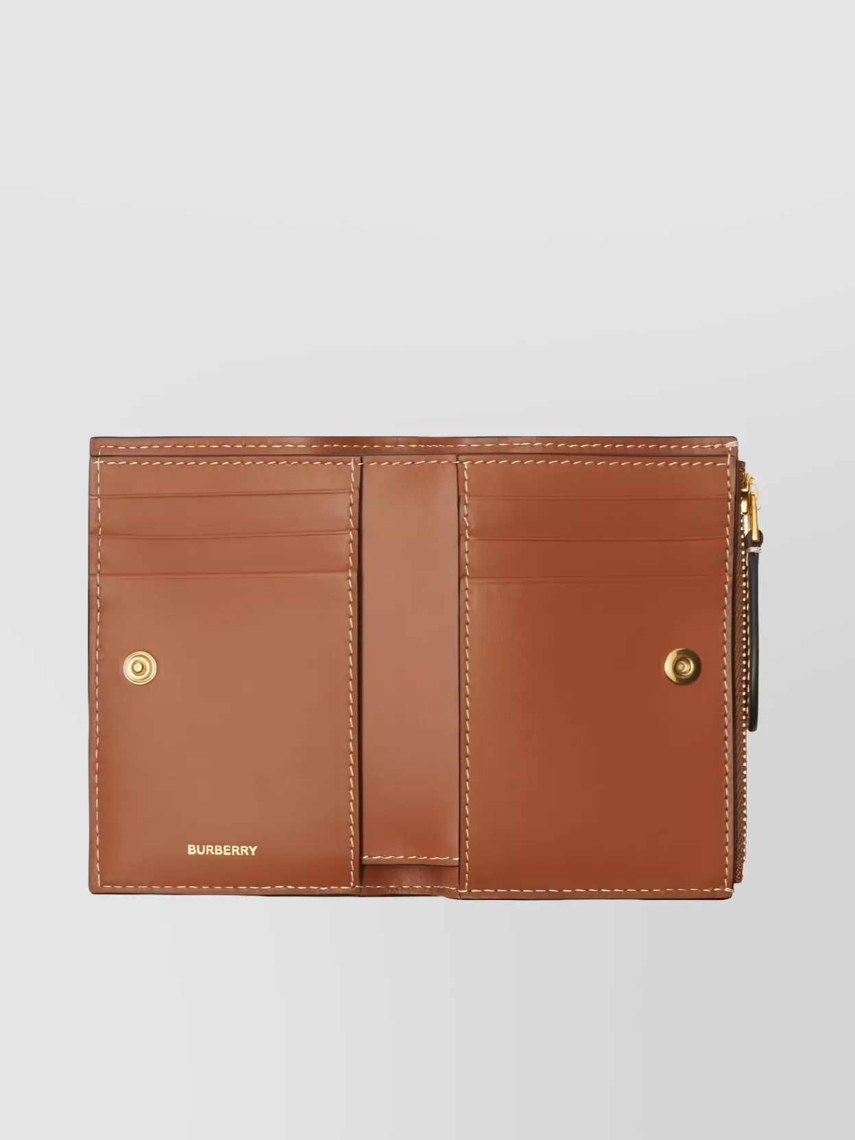 Shop Burberry Leather Purses And Cardholders With Zip Pocket