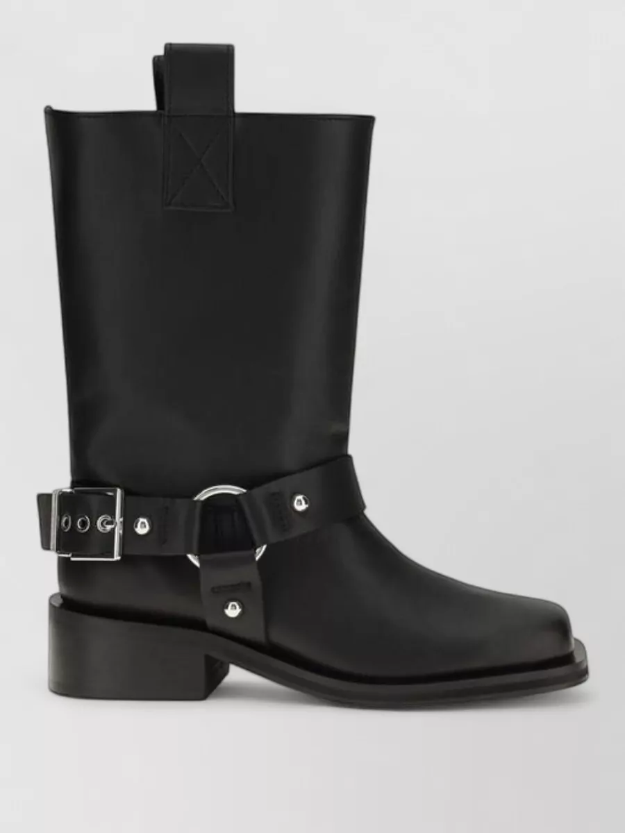 Ganni Leather Lace-Up Boots