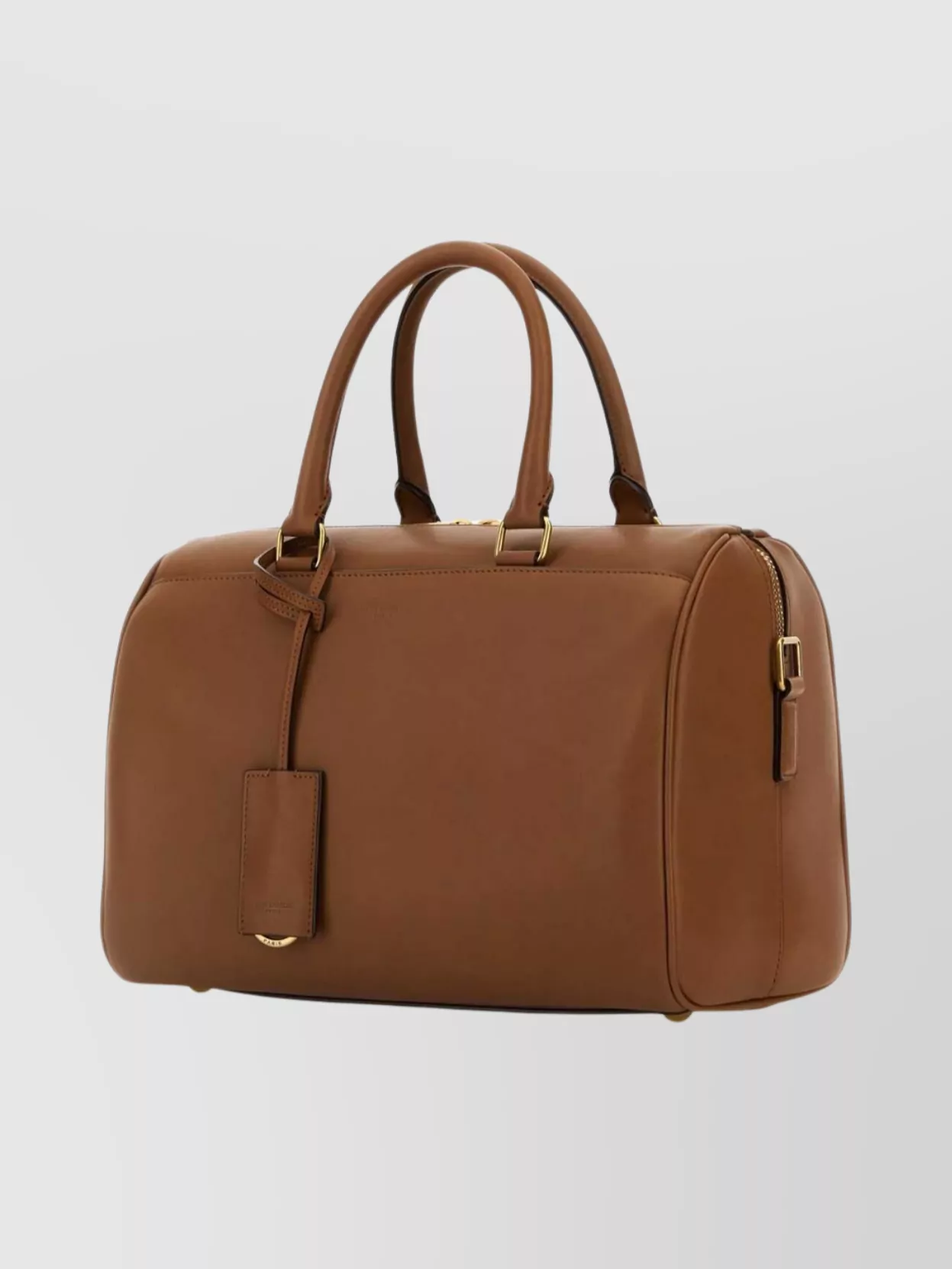 Saint Laurent Structured Leather Handbag Top Handles In Brown
