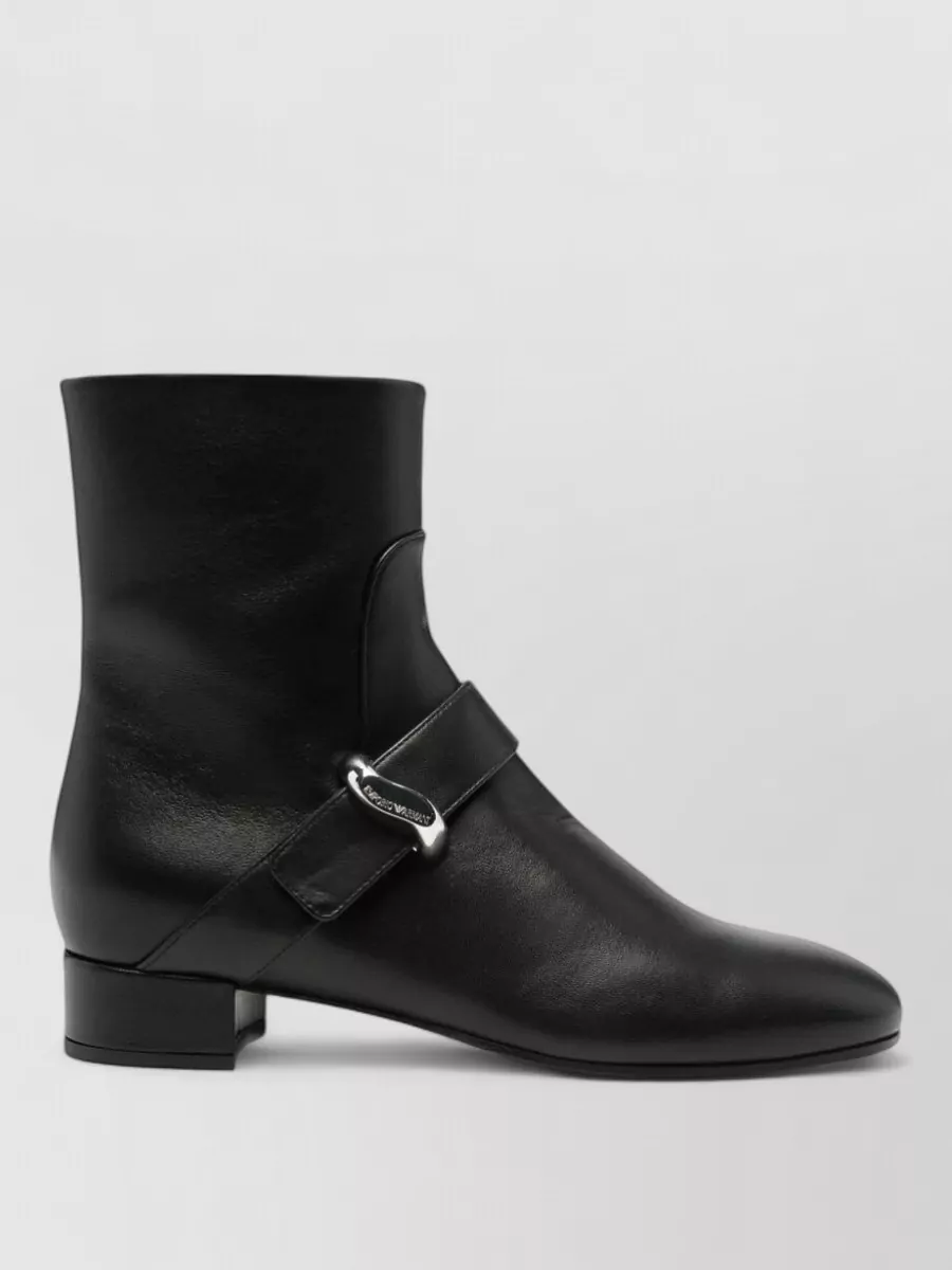 Emporio Armani Leather Ankle Boots